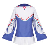 Street Fighter 6 Lily Blue White Tassels Shirt Top Outfits Cosplay Costume